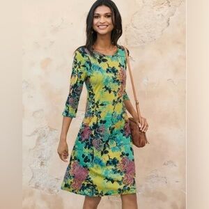 Peruvian connection zephirine floral print dress size XL